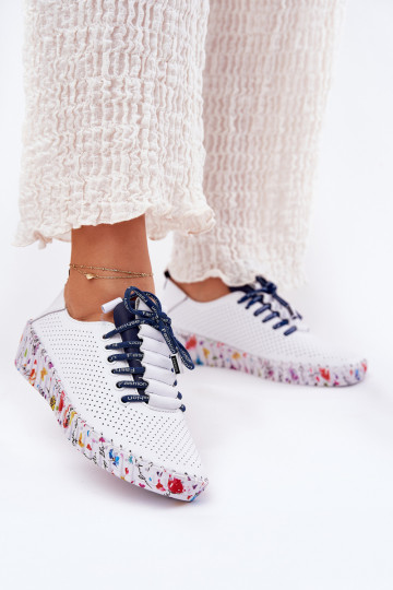 Āda apavi Ieslēgts Rakstainaj Platformie Artiker 52C1713 Baltas-tumši zilas krāsas