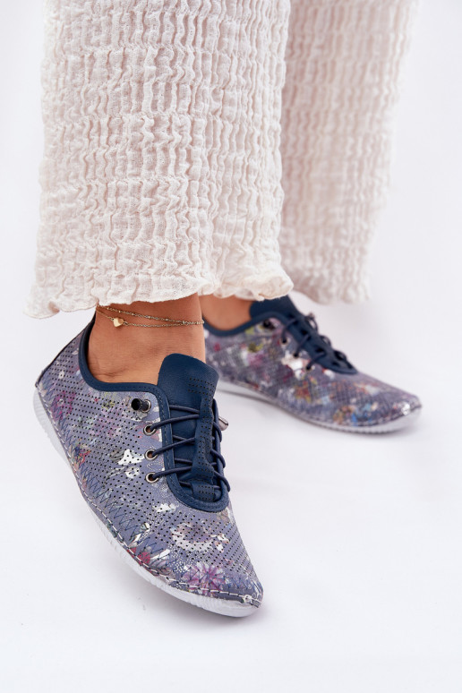 apavi Sieviešu Izgatavota no dabīgas ādas Rakstaina Artiker 56C2691 Zilas krāsas