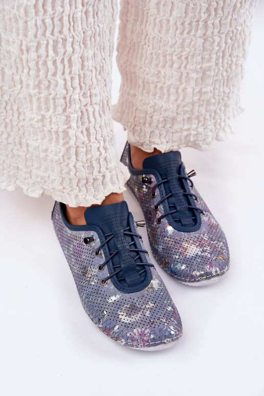 apavi Sieviešu Izgatavota no dabīgas ādas Rakstaina Artiker 56C2691 Zilas krāsas