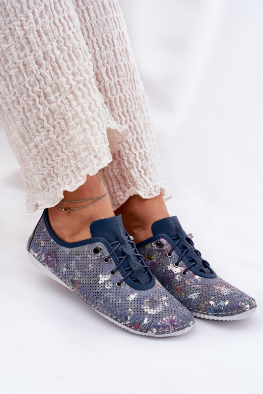 apavi Sieviešu Izgatavota no dabīgas ādas Rakstaina Artiker 56C2691 Zilas krāsas