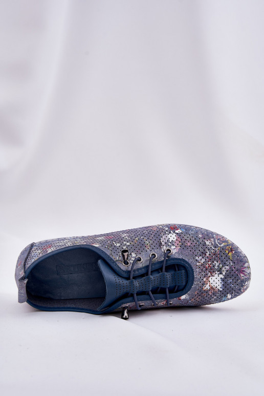 apavi Sieviešu Izgatavota no dabīgas ādas Rakstaina Artiker 56C2691 Zilas krāsas