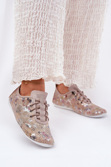 apavi Sieviešu Izgatavota no dabīgas ādas Rakstaina Artiker 56C2689 smilšu krāsas