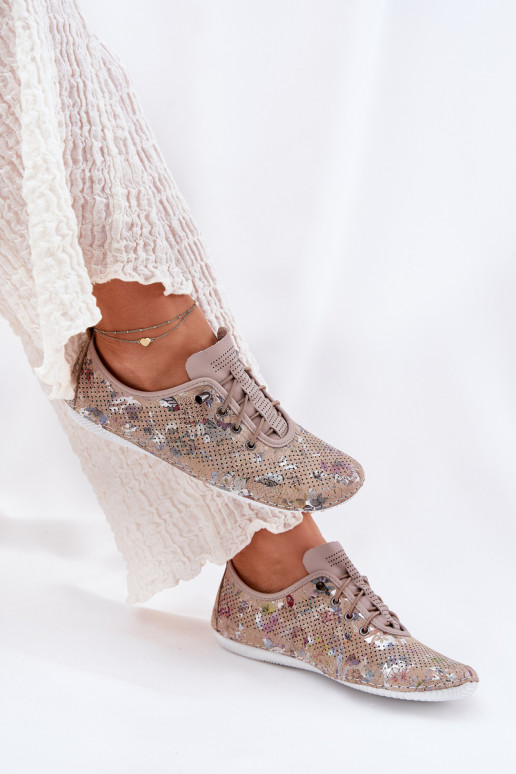 apavi Sieviešu Izgatavota no dabīgas ādas Rakstaina Artiker 56C2689 smilšu krāsas