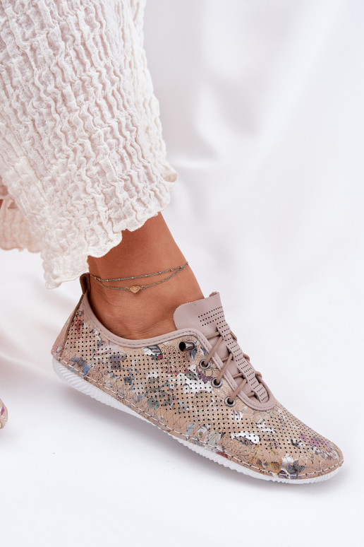 apavi Sieviešu Izgatavota no dabīgas ādas Rakstaina Artiker 56C2689 smilšu krāsas