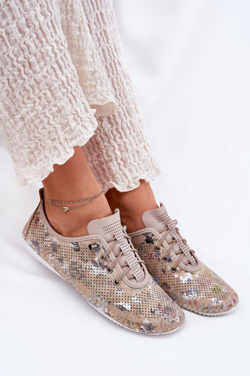 apavi Sieviešu Izgatavota no dabīgas ādas Rakstaina Artiker 56C2689 smilšu krāsas