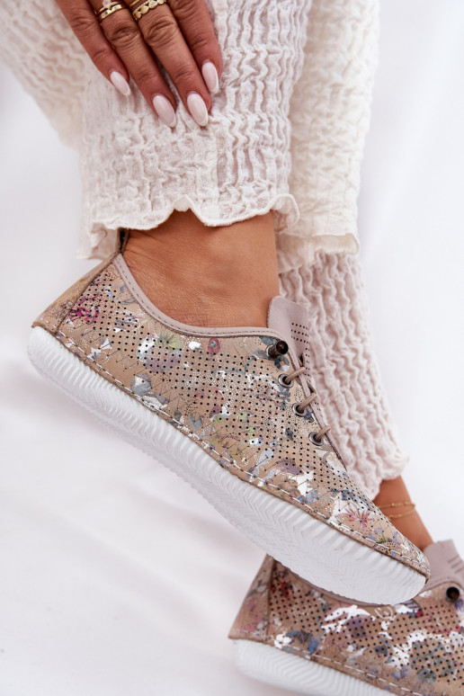 apavi Sieviešu Izgatavota no dabīgas ādas Rakstaina Artiker 56C2689 smilšu krāsas