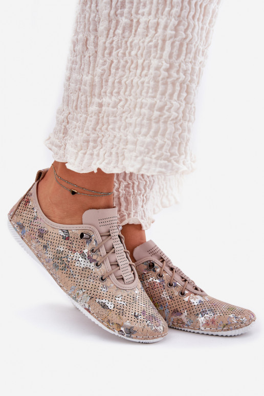 apavi Sieviešu Izgatavota no dabīgas ādas Rakstaina Artiker 56C2689 smilšu krāsas