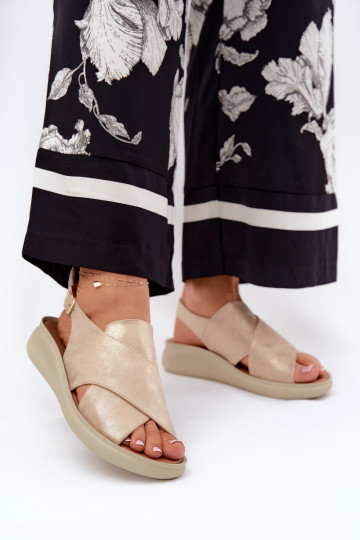 Sieviešu basenes no eko ādas Zelta krāsas Tosmelia 2