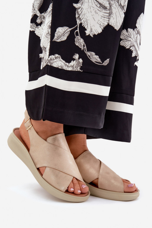 Sieviešu basenes no eko ādas Zelta krāsas Tosmelia