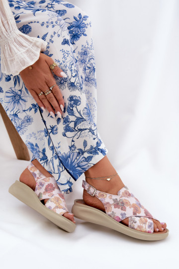 Sieviešu basenes no eko ādas ar puķītēm Dažādu krāsu Tosmelia