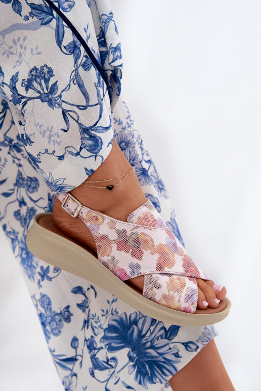 Sieviešu basenes no eko ādas ar puķītēm Dažādu krāsu Tosmelia