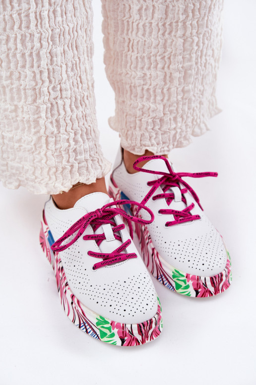 Āda Sneakers modeļa apavi Sieviešu Ieslēgts Rakstainaj Platformie Vinceza 88017 baltas krāsas Āda Sneakers modeļa apavi Sieviešu Ieslēgts Rakstainaj Platformie Vinceza 88017 baltas krāsas