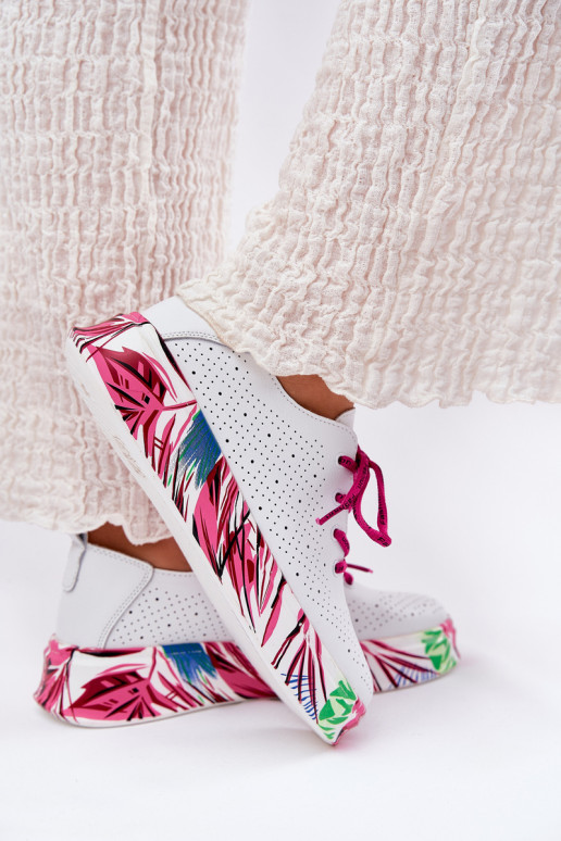 Āda Sneakers modeļa apavi Sieviešu Ieslēgts Rakstainaj Platformie Vinceza 88017 baltas krāsas Āda Sneakers modeļa apavi Sieviešu Ieslēgts Rakstainaj Platformie Vinceza 88017 baltas krāsas