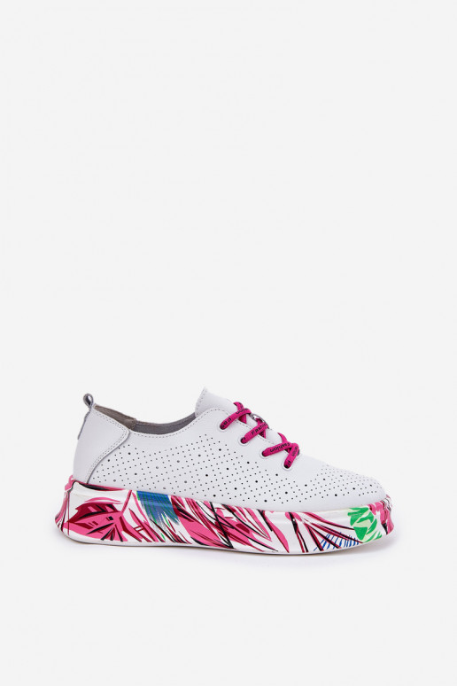 Āda Sneakers modeļa apavi Sieviešu Ieslēgts Rakstainaj Platformie Vinceza 88017 baltas krāsas Āda Sneakers modeļa apavi Sieviešu Ieslēgts Rakstainaj Platformie Vinceza 88017 baltas krāsas