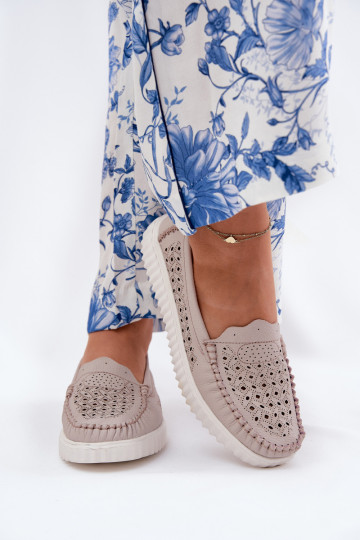 Āda sieviešu mokasīni Ar ažūra rakstu Vinceza 88028 smilšu krāsas 2