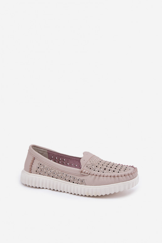 Āda sieviešu mokasīni Ar ažūra rakstu Vinceza 88028 smilšu krāsas