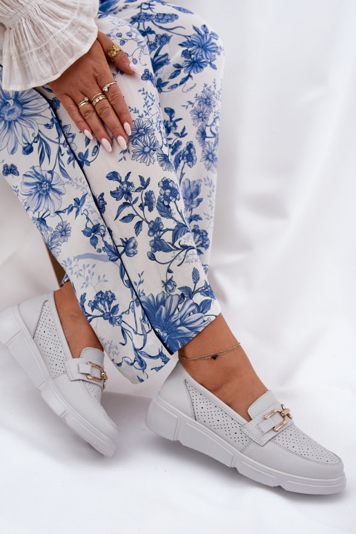 sieviešu mokasīni Āda Ze Zelta krāsasm Detalem Vinceza 88007 Pelēkas krāsas sieviešu mokasīni Āda Ze Zelta krāsasm Detalem Vinceza 88007 Pelēkas krāsas