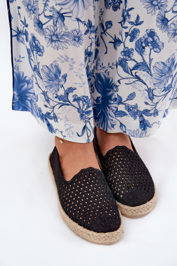 Vinceza 13625 melni espadrilles ar pīto degunu 2