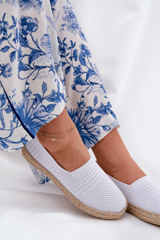 Sieviešu espadrilles Ar bizi Vinceza 13624 baltas krāsas