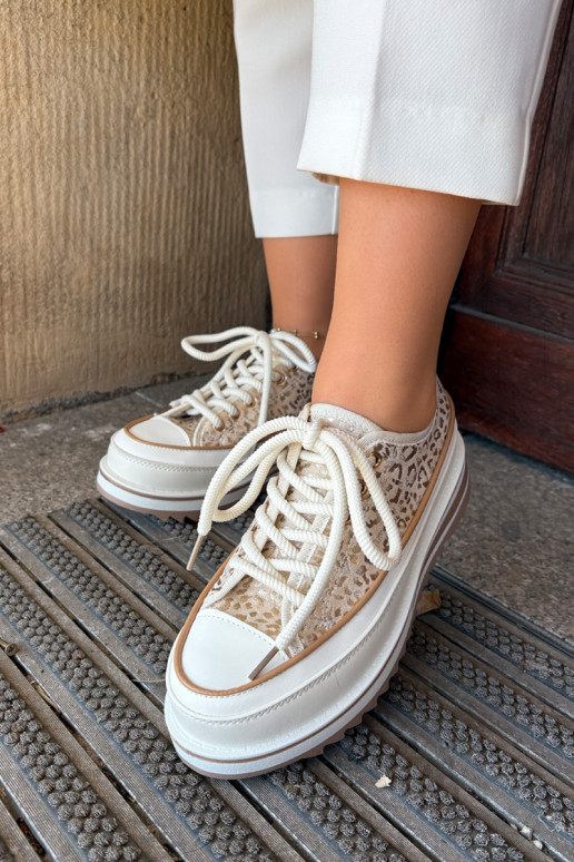 Brīvdienu apavi ar platformu S.Barski BF51-101 smilšu krāsā