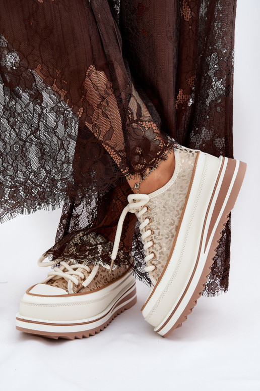 Brīvdienu apavi ar platformu S.Barski BF51-101 smilšu krāsā