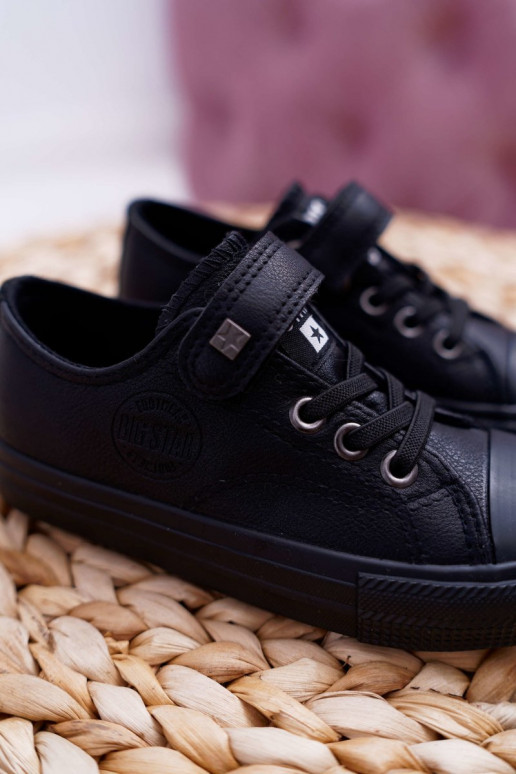 Bērnu apavi Āda brīvā laika apavi BIG STAR EE374034 melnas krāsas