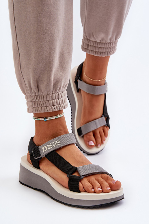 Sieviešu basenes ar platformu I Koturnie Big Star NN274A054 Pelēkas krāsas Sieviešu basenes ar platformu I Koturnie Big Star NN274A054 Pelēkas krāsas