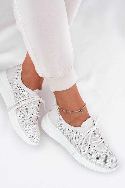 Āda sporta apavi Sieviešu Vinceza 41472 baltas krāsas Āda sporta apavi Sieviešu Vinceza 41472 baltas krāsas