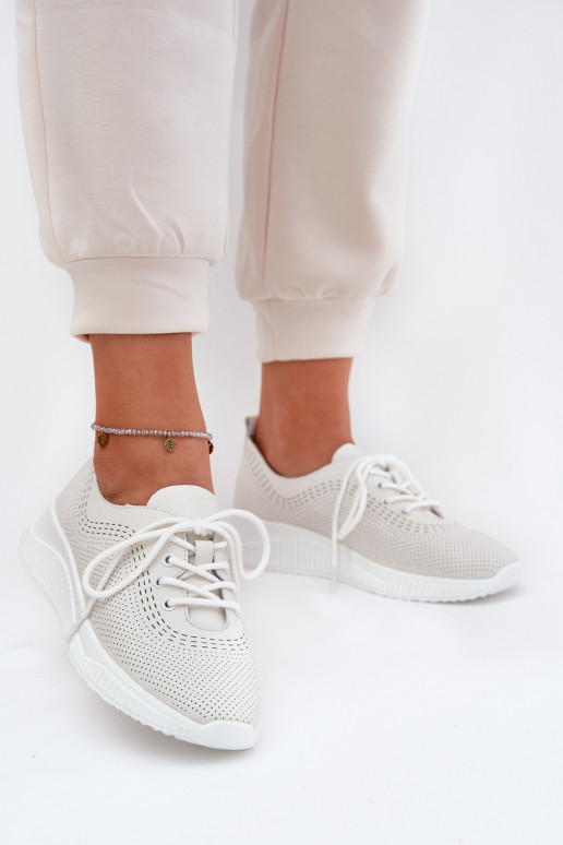 Āda sporta apavi Sieviešu Vinceza 41472 baltas krāsas Āda sporta apavi Sieviešu Vinceza 41472 baltas krāsas