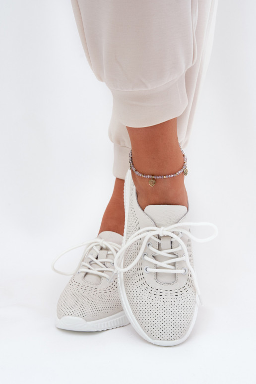 Āda sporta apavi Sieviešu Vinceza 41472 baltas krāsas Āda sporta apavi Sieviešu Vinceza 41472 baltas krāsas