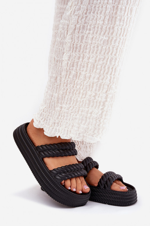 Vieglas čības uz pirksta Gaisma sieviešu čības ar platformu S.Barski ZK51-001 melnas krāsas Vieglas čības uz pirksta Gaisma sieviešu čības ar platformu S.Barski ZK51-001 melnas krāsas