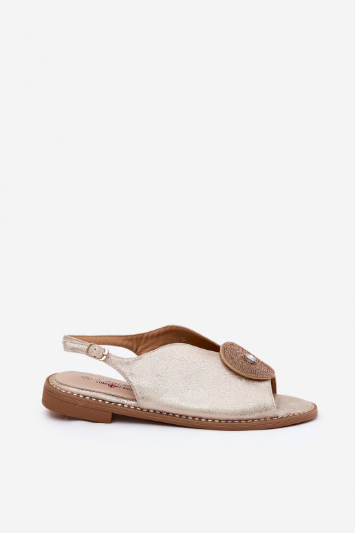 Spīdīgi Sieviešu basenes Ozdobnym Detalem S.Barski KV51-012 Zelta krāsas