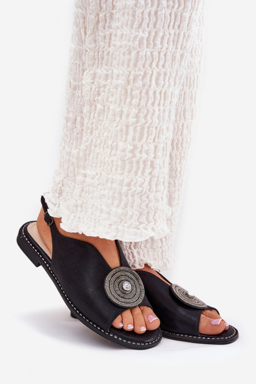 Spīdīgi Sieviešu basenes Ozdobnym Detalem S.Barski KV51-012 melnas krāsas Spīdīgi Sieviešu basenes Ozdobnym Detalem S.Barski KV51-012 melnas krāsas