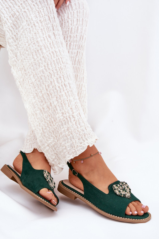 Sieviešu basenes Ar greznu Heartsm S.Barski KV27-018 Zaļas krāsas Sieviešu basenes Ar greznu Heartsm S.Barski KV27-018 Zaļas krāsas