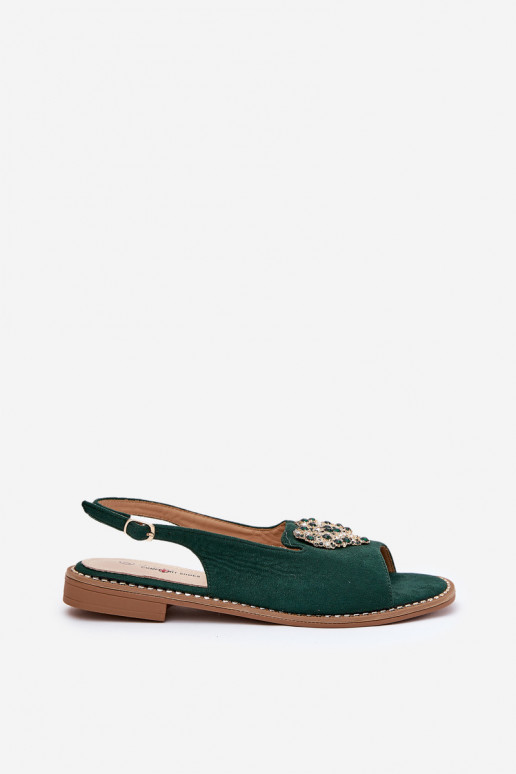 Sieviešu basenes Ar greznu Heartsm S.Barski KV27-018 Zaļas krāsas Sieviešu basenes Ar greznu Heartsm S.Barski KV27-018 Zaļas krāsas