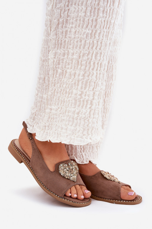 Sieviešu basenes Ar greznu Heartsm S.Barski KV27-018 smilšu krāsas Sieviešu basenes Ar greznu Heartsm S.Barski KV27-018 smilšu krāsas