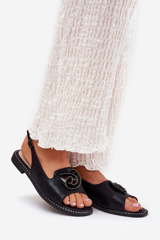 Spīdīgi Sieviešu basenes ar ornamentiem S.Barski KV51-006 melnas krāsas Spīdīgi Sieviešu basenes ar ornamentiem S.Barski KV51-006 melnas krāsas