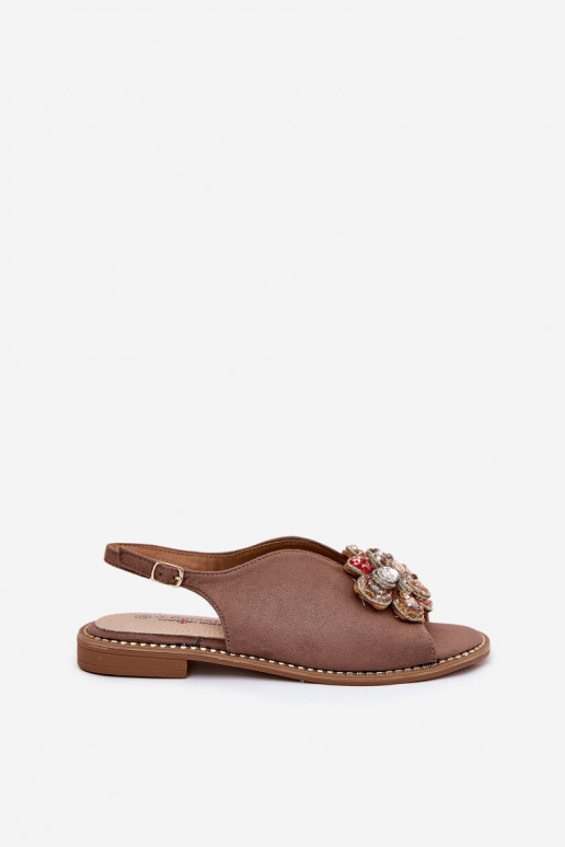 Sieviešu basenes ar platiem papēžiem ar ornamentiem S.Barski KV27-001 smilšu krāsas Sieviešu basenes ar platiem papēžiem ar ornamentiem S.Barski KV27-001 smilšu krāsas