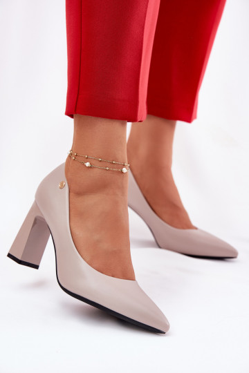 Eleganta stila Kurpes Ieslēgts SłupkoInym Obcasie Vinceza 62221 Pelēkas krāsas