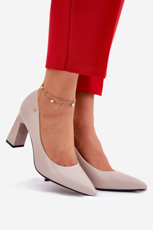 Eleganta stila Kurpes Ieslēgts SłupkoInym Obcasie Vinceza 62221 Pelēkas krāsas Eleganta stila Kurpes Ieslēgts SłupkoInym Obcasie Vinceza 62221 Pelēkas krāsas