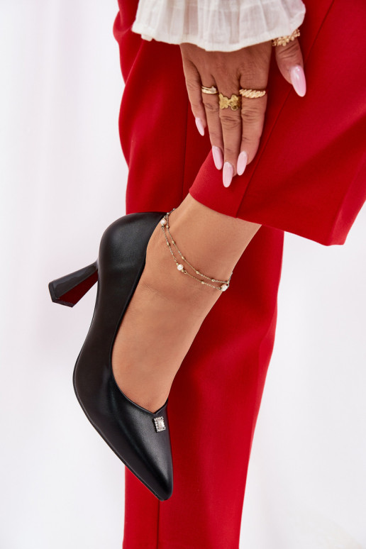 Eleganta stila Kurpes Ieslēgts Rozszerzanej Szpilce Vinceza 62222 melnas krāsas Eleganta stila Kurpes Ieslēgts Rozszerzanej Szpilce Vinceza 62222 melnas krāsas