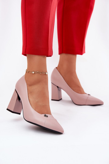 Elegantās kurpes ar papēdi rozā krāsā