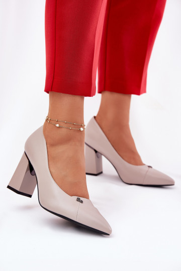 Kurpes ar papēdi Eleganta stila Vinceza 62224 Pelēkas krāsas