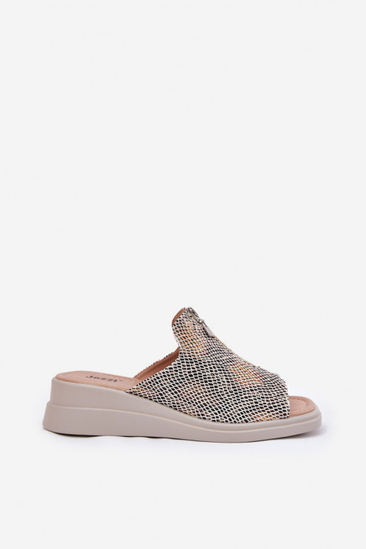 sieviešu čības Uz Ķīļa ar rāvējslēdzējiem Dzīvnieku raksts smilšu krāsas Irriva sieviešu čības Uz Ķīļa ar rāvējslēdzējiem Dzīvnieku raksts smilšu krāsas Irriva