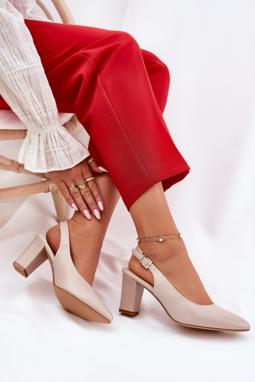 Ērti Kurpes ar papēdi Sergio Leone SK162 smilšu krāsas