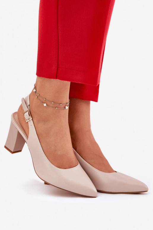 Ērti Kurpes ar papēdi Sergio Leone SK162 smilšu krāsas