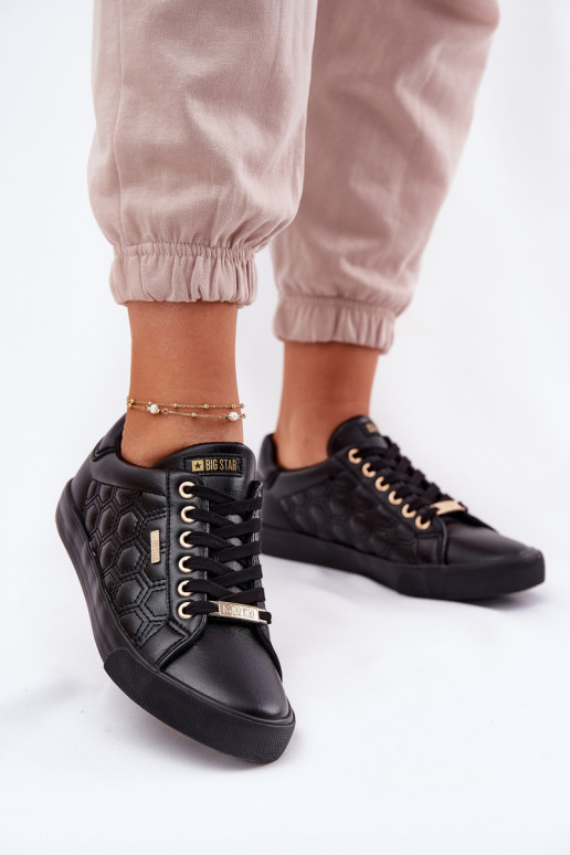 sieviešu puszābaki no eko ādas Big Star RR274323 melnas krāsas