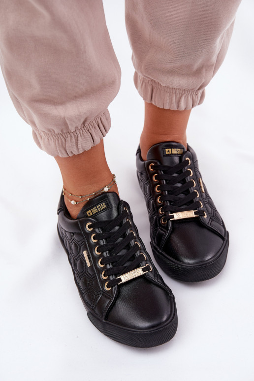 sieviešu puszābaki no eko ādas Big Star RR274323 melnas krāsas