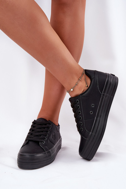 Eko Āda sieviešu puszābaki ar platformu Big Star RR274299 melnas krāsas