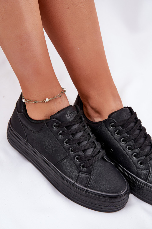 Eko Āda sieviešu puszābaki ar platformu Big Star RR274299 melnas krāsas